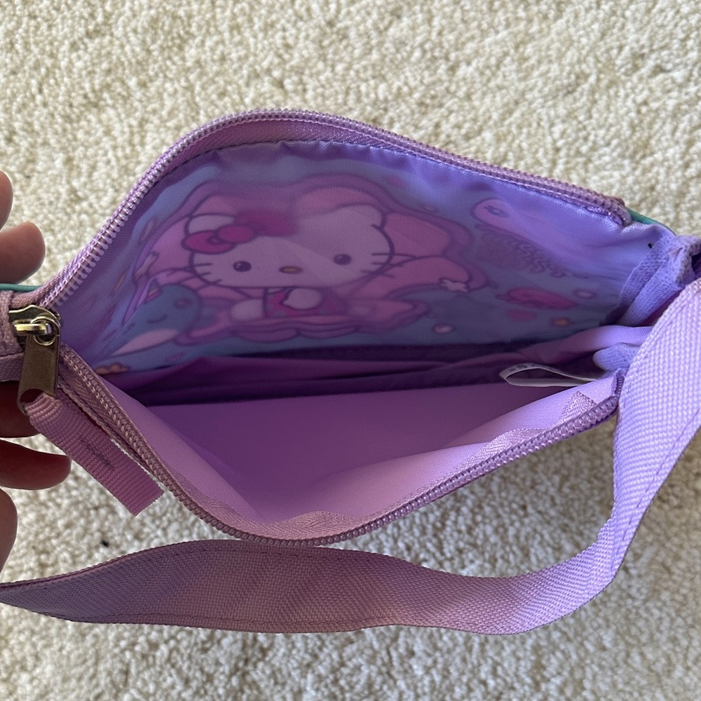 Hello Kitty Aqua and Lavender Kids Shoulder Bag with Undersea Print - Picture 4 of 5